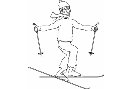 Coloriage Ski 01 – 10doigts.fr